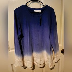 NWT- Denim& Co. Sweatshirt dipdyed size medium